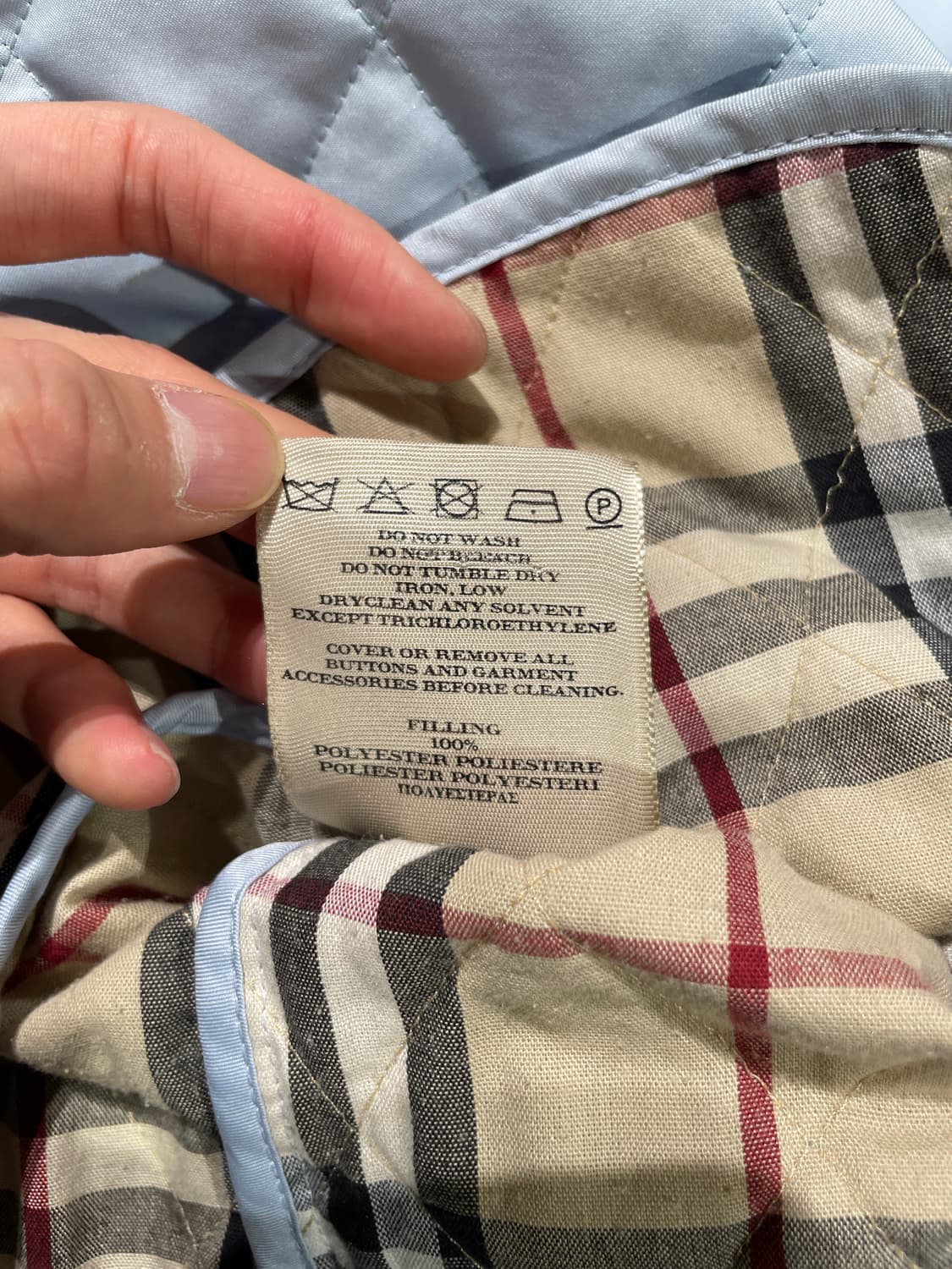 버버리 스카이 블루 버튼 퀼팅 자켓 상품이미지9