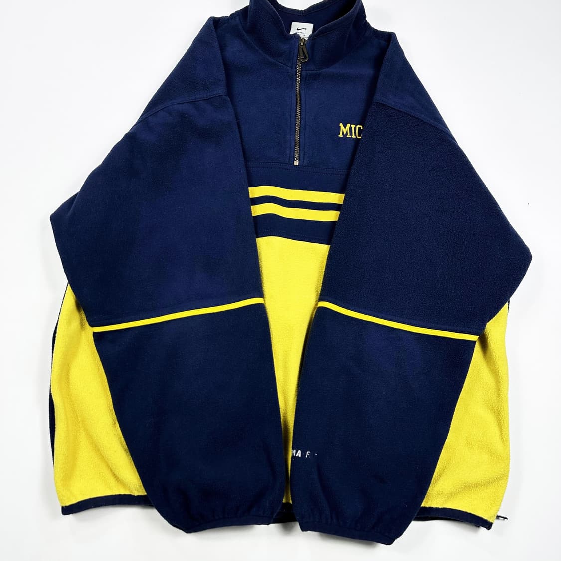 90s 나이키 올드스쿨 미시건 반집업 후리스 실측L 상품이미지4