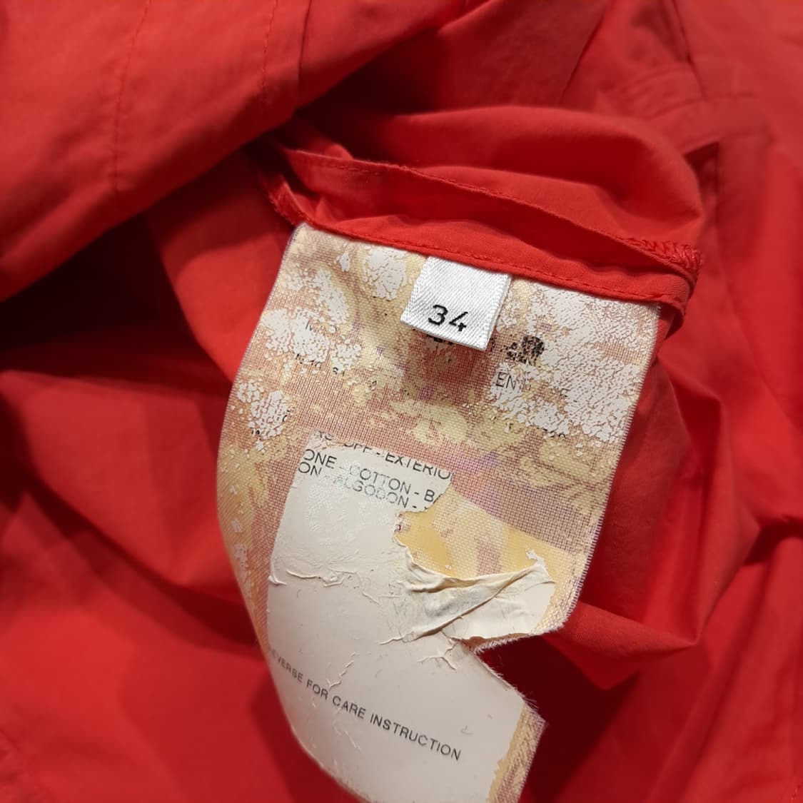 CL639 L 질샌더 90s 코튼 랩벨트 오렌지레드 로브 자켓 아우터 상품이미지4
