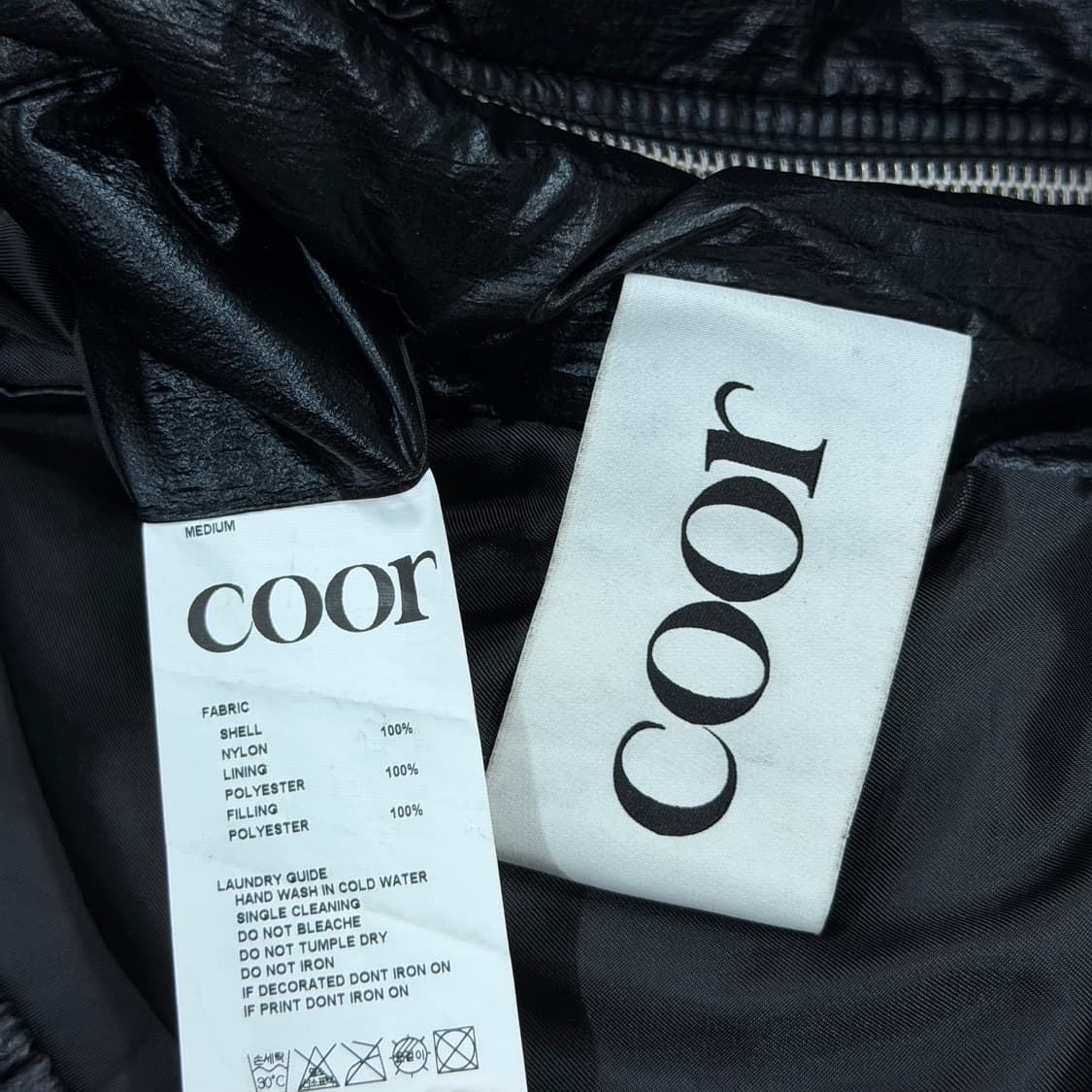 COOR 쿠어 액티브 드로스트링 포인티드 집업 자켓 블랙 M 상품이미지3