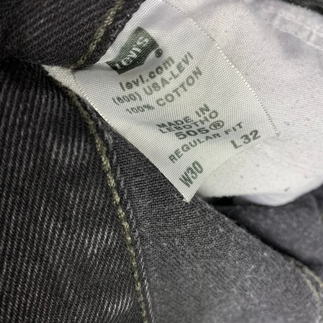 리바이스 블랙 데님 Regular Fit 505 빈티지 흑청 30인치 상품이미지7