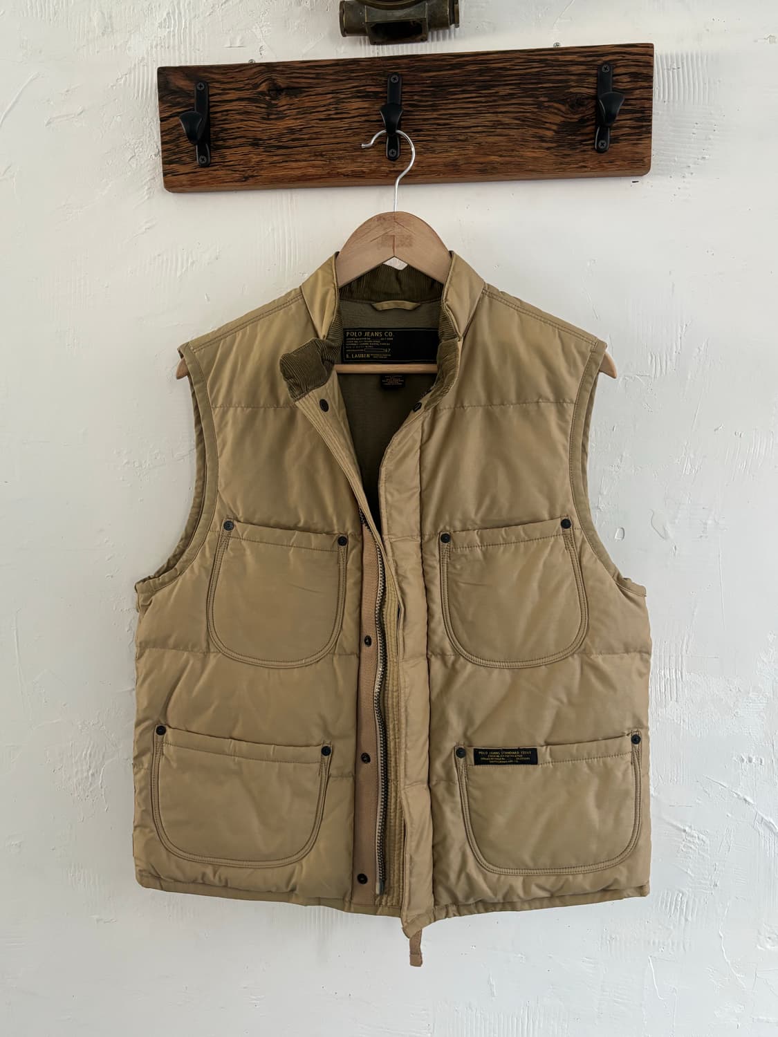 Polo 폴로 진스 베이지 패딩 베스트 상품이미지1