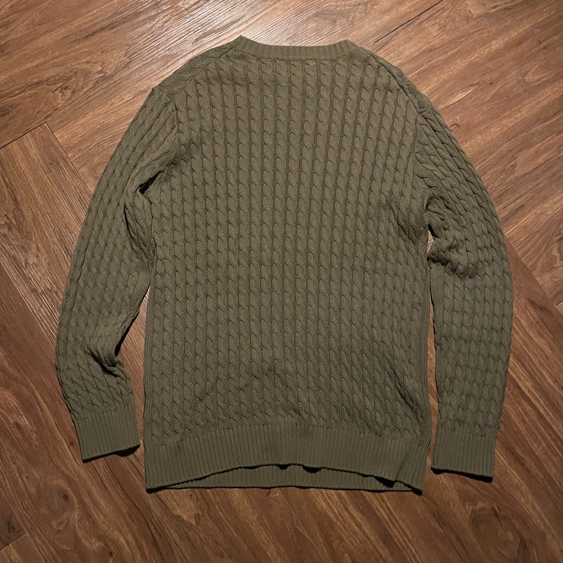 B.ming by beams 올리브 그린 꽈배기 니트 상품이미지3