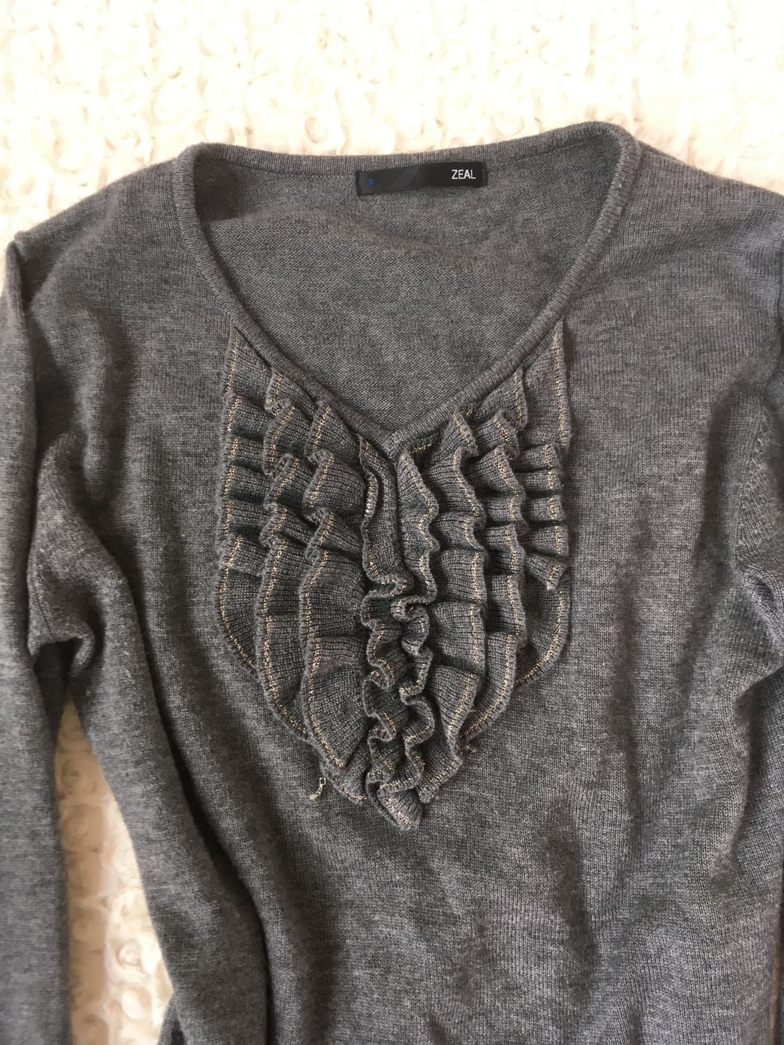 jpn vintage charcoal frill knit 상품이미지5