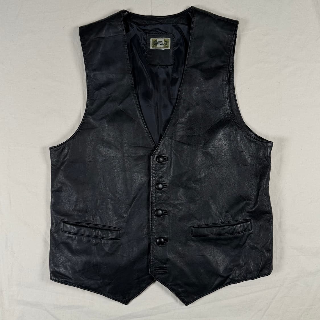 90s 유니클로 가죽 조끼 베스트  상품이미지1