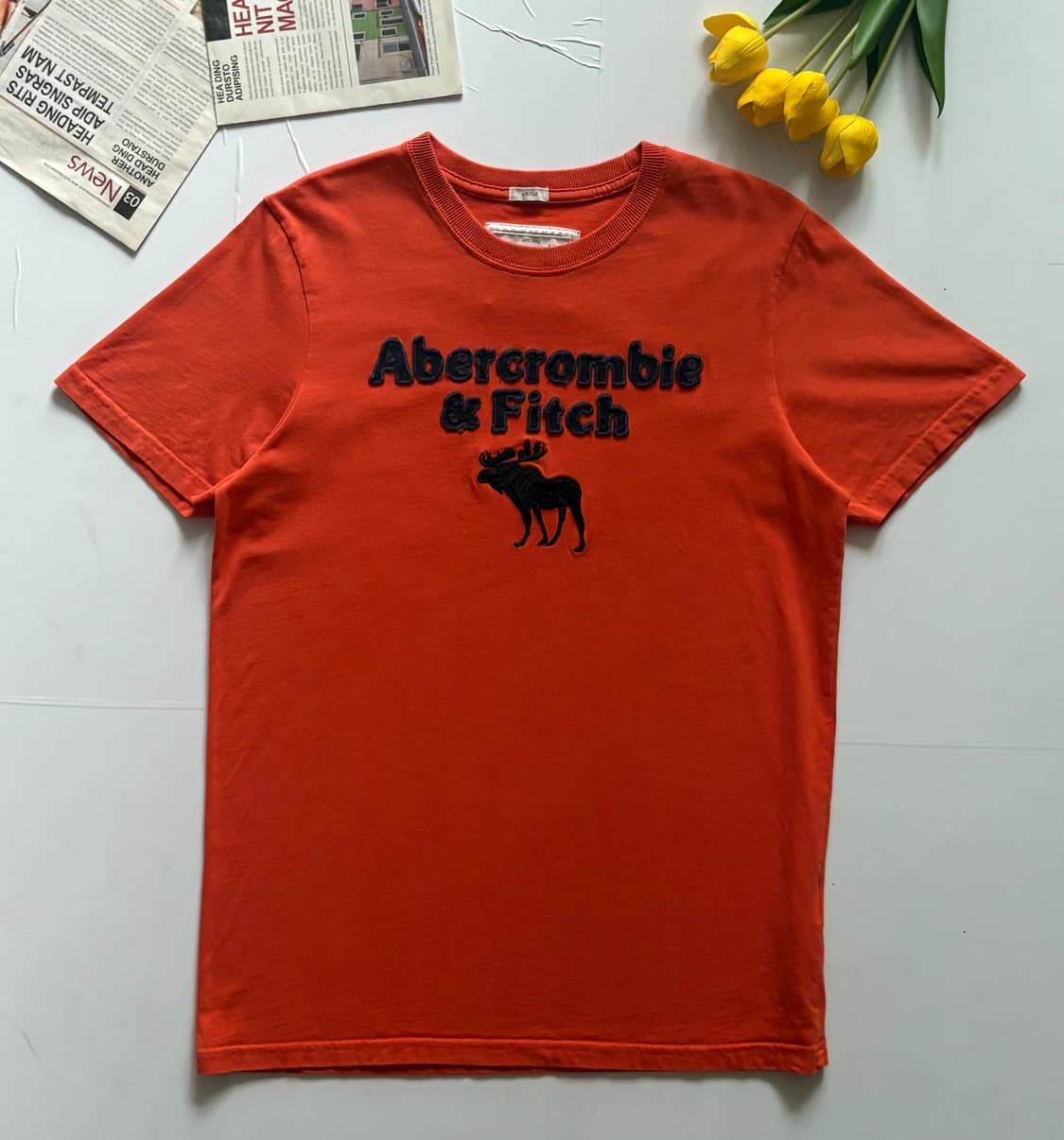 아베크롬비 빅로고 오렌지 반팔티 상품이미지2