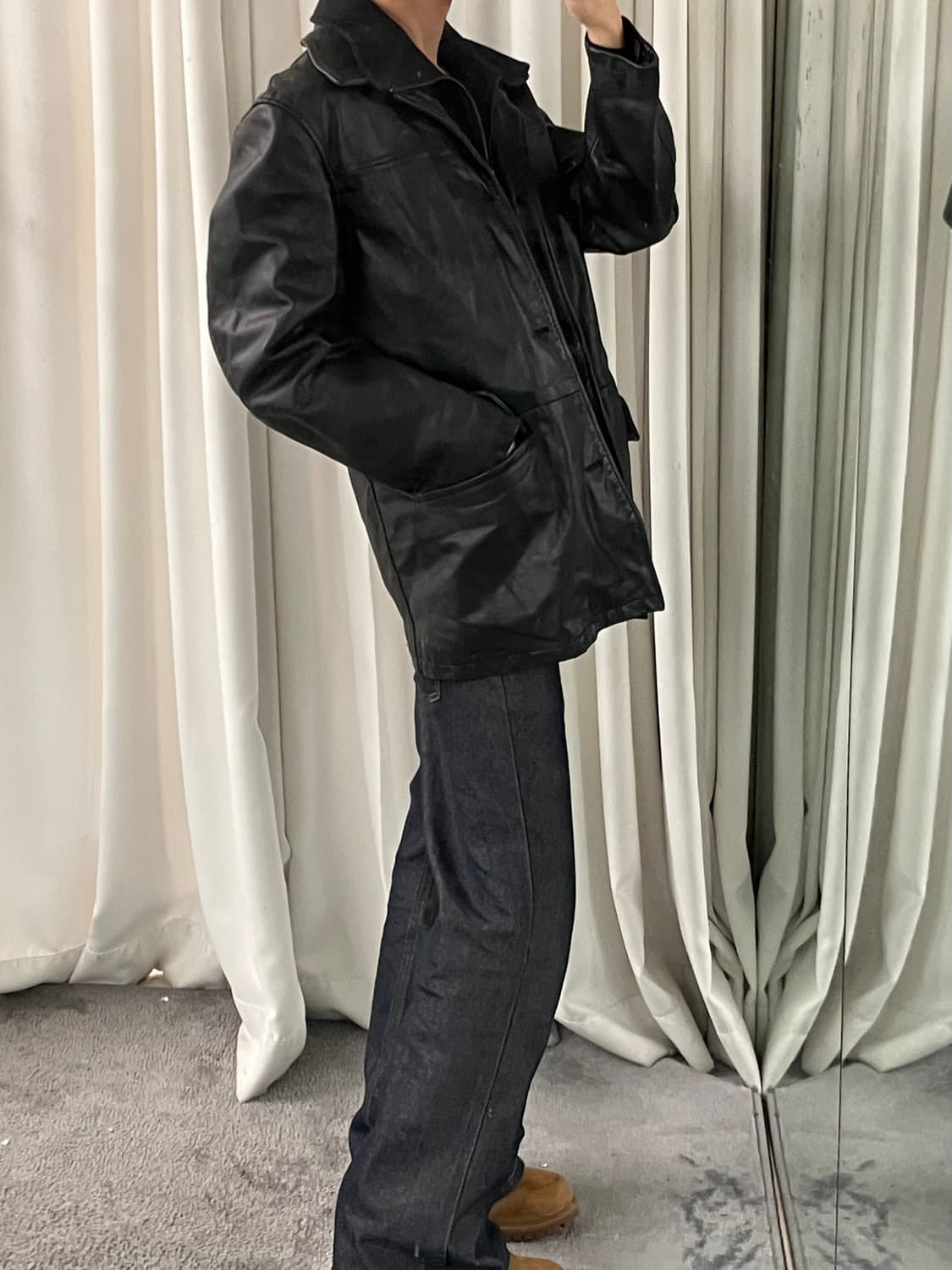 말보로 클래식 블랙 소가죽 자켓 M 상품이미지10