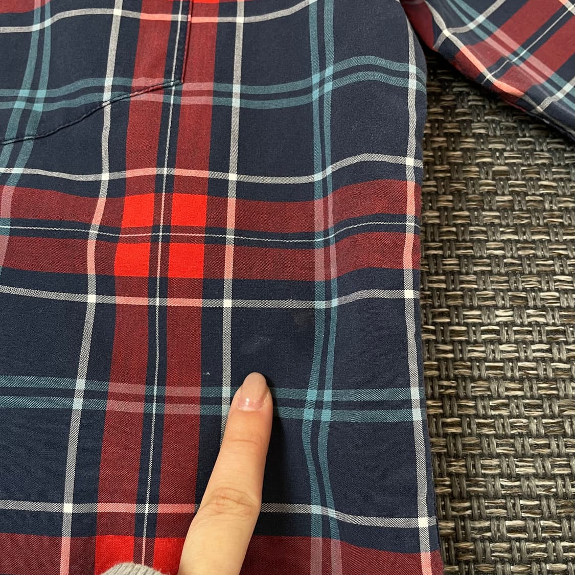 타미힐피거 레드블루 체크 긴팔 셔츠 레귤러핏 XL 상품이미지7