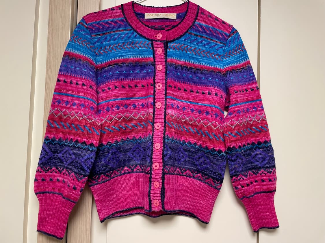 일본빈티지 컬러감 예술 울 가디건 상품이미지1