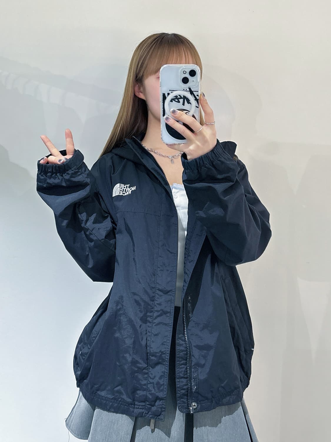 노스페이스 블랙 스몰로고 바람막이 상품이미지3