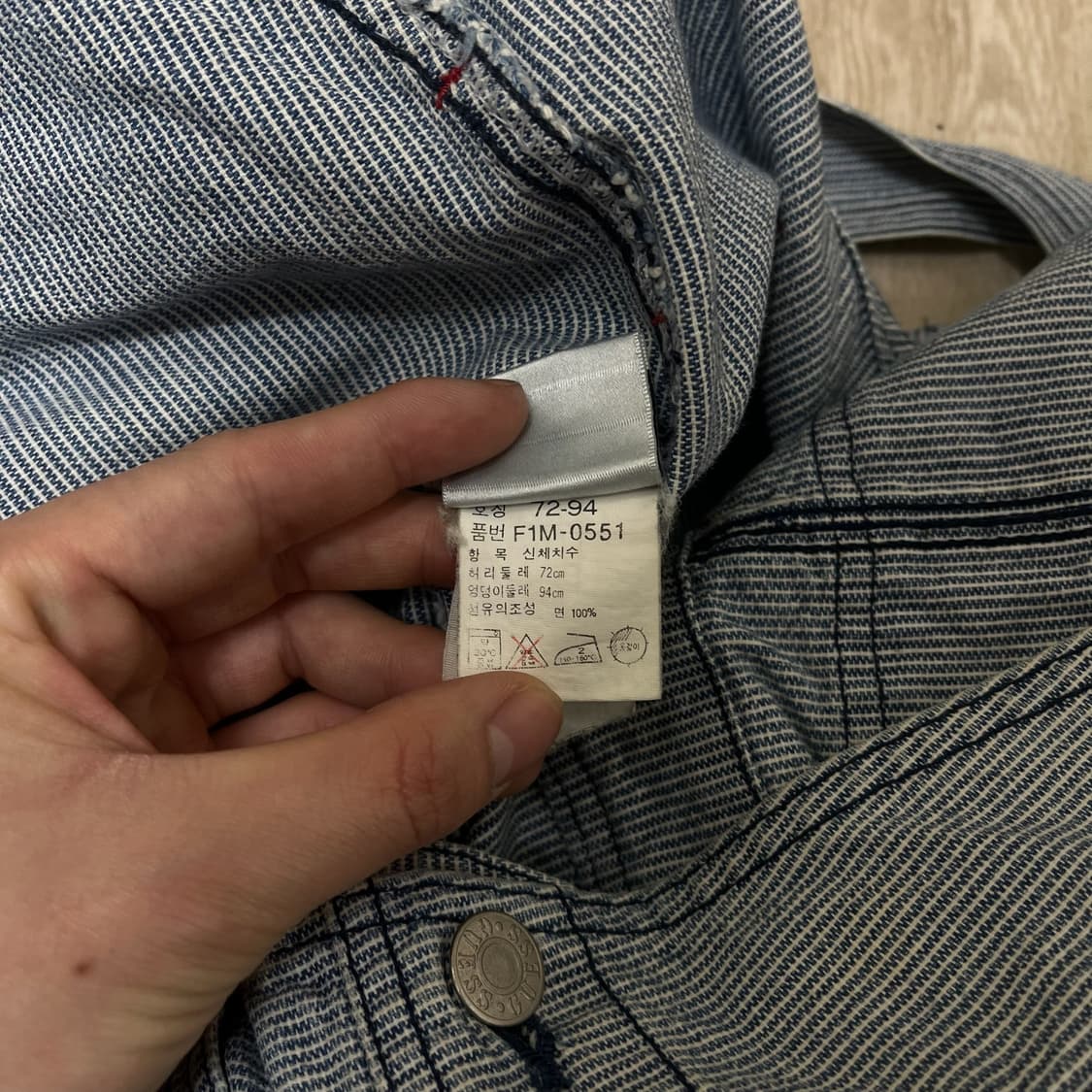 게스 USA 데님 오버롤 멜빵바지 72-94  상품이미지8