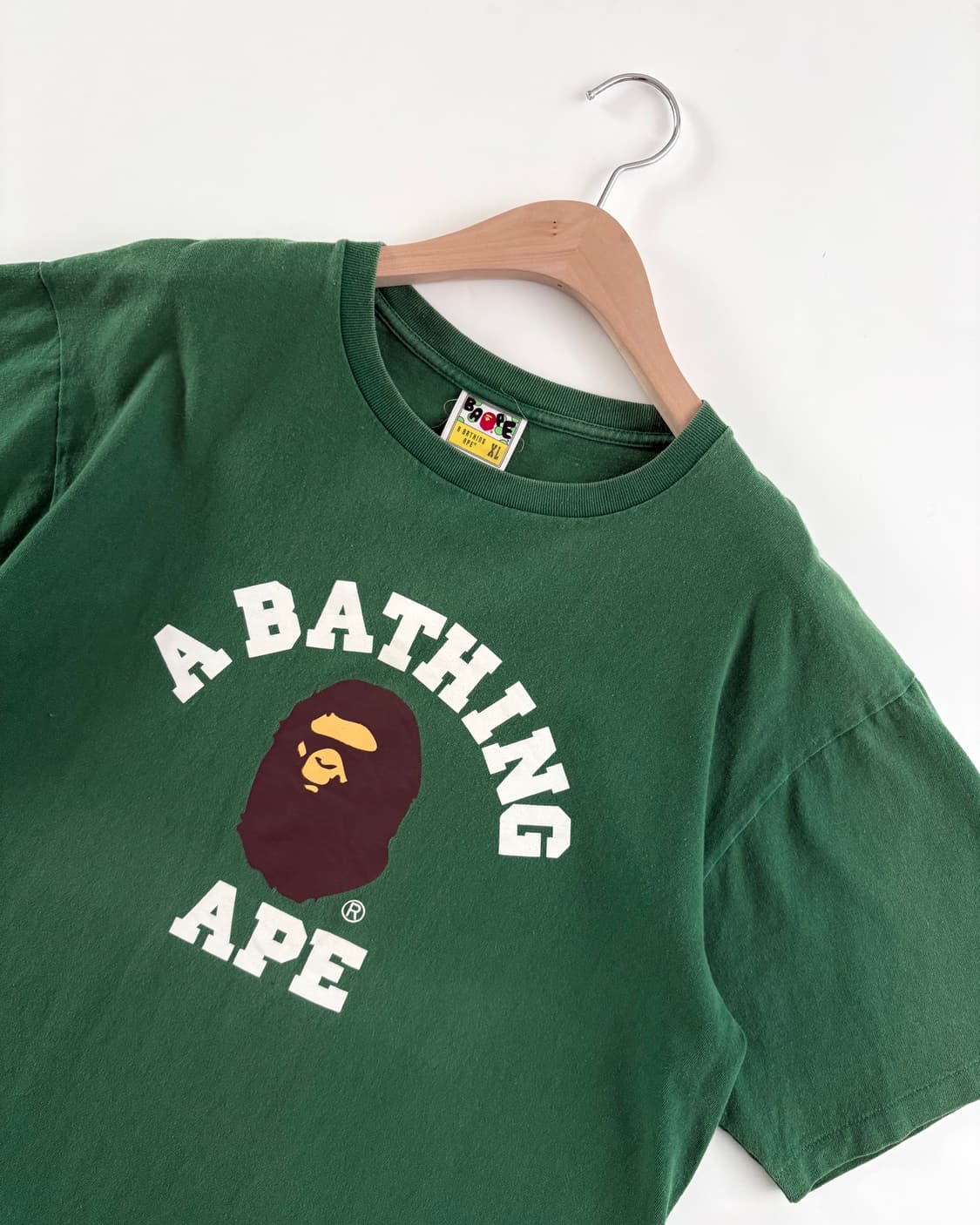 BAPE 베이프 컬리지 사루 그린컬러 티셔츠 상품이미지4