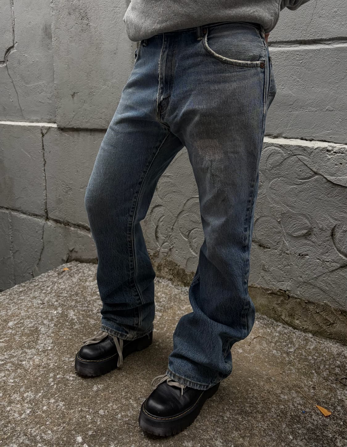 90s LEVIS denim scratch boots cut pants 상품이미지3