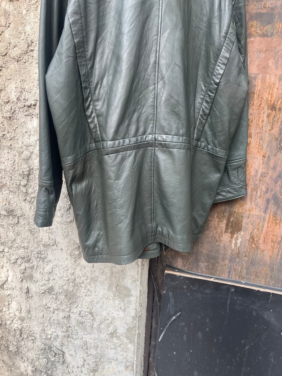 Vintage 양가죽 딥 그린컬러 카코트 상품이미지5