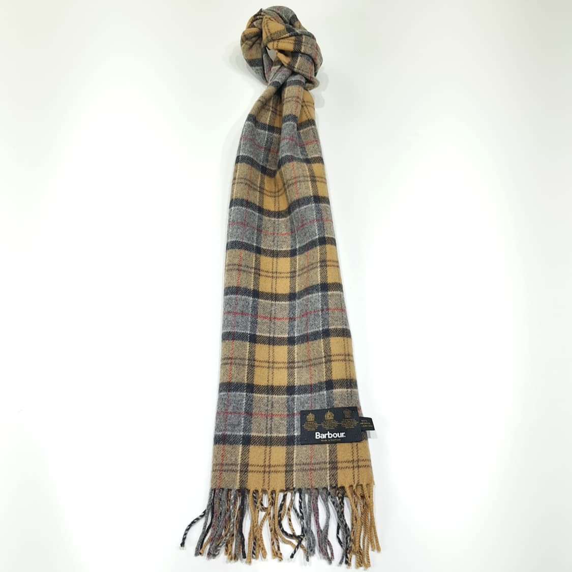 MX421 바버 스코틀랜드판 램스울 3로얄워런트 베이지 머플러 목도리 상품이미지5