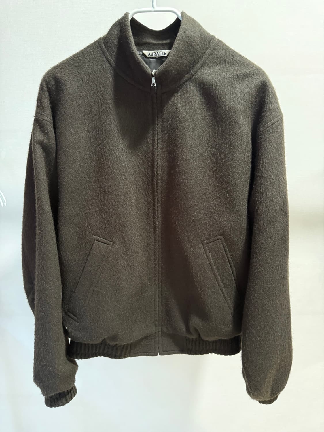 오라리 FW25 베이비카멜 플라넬 집 블루종 브라운 4 상품이미지1