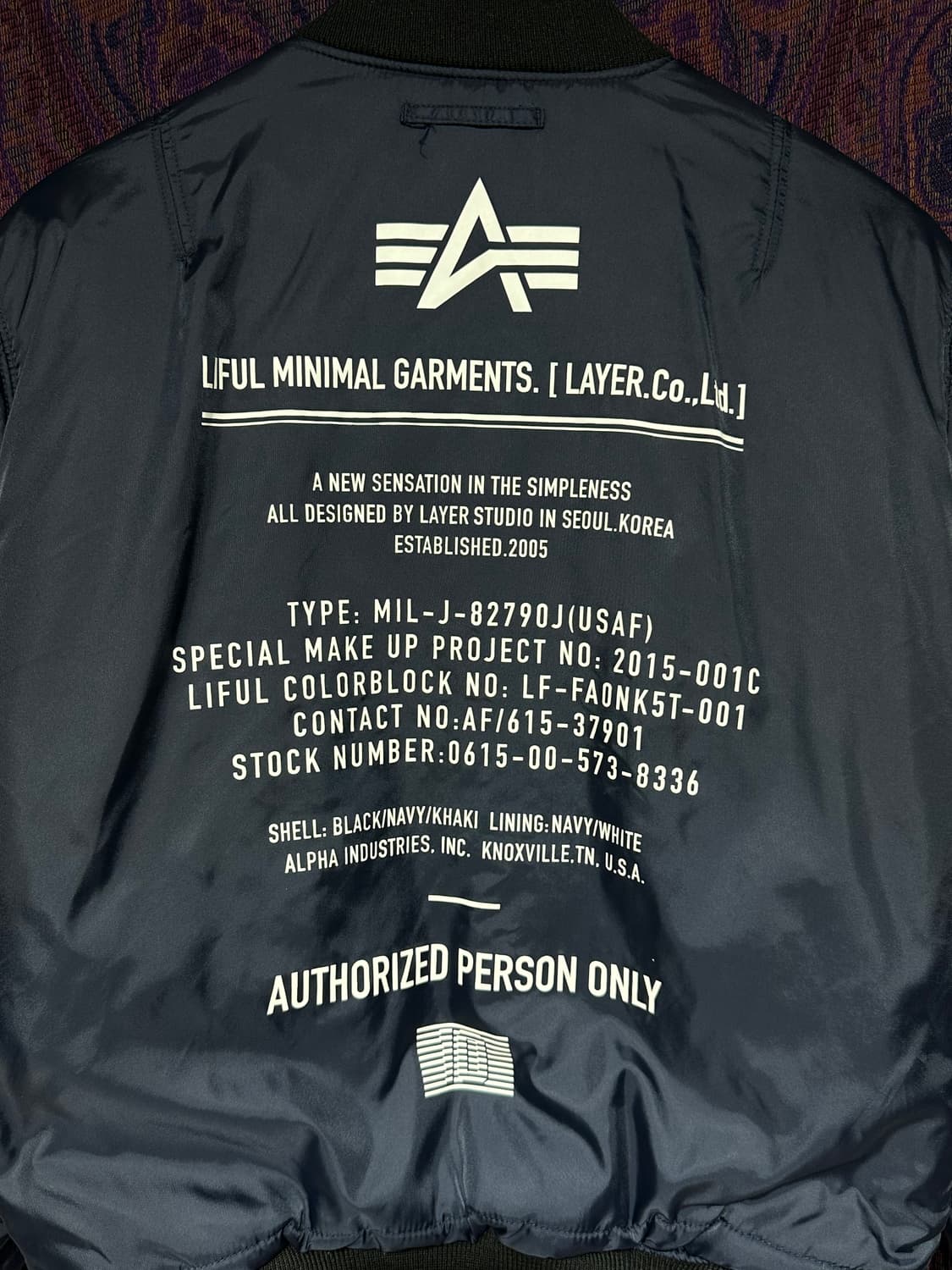 알파인더스트리 x 라이풀 MA1 항공점퍼 상품이미지9