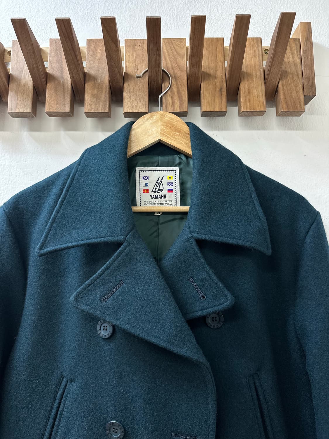 Jpn YAMAHA 야마하 울90 클래식 더블 피코트 자수패치 상품이미지2