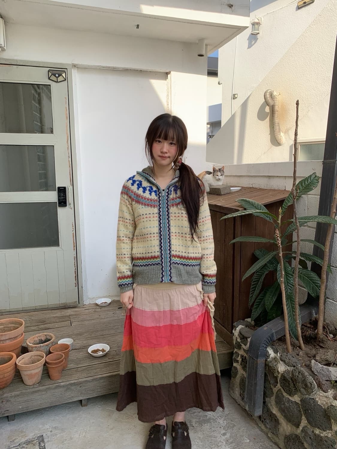 rainbow maxi skirt 상품이미지2