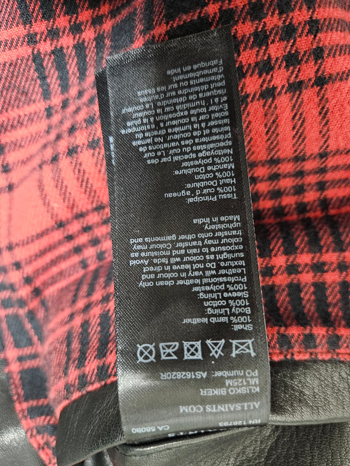 올세인츠 양가죽 라이더자켓 상품이미지2