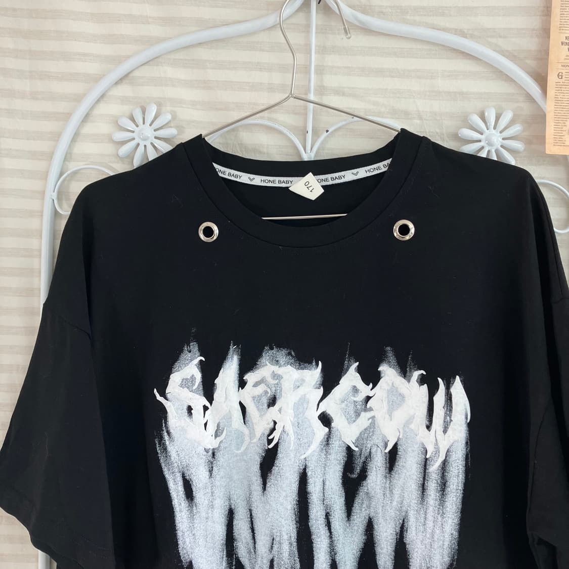 빈티지 블랙 스트리트 프린팅 반팔 971 y2k 스트릿 갸루 펑키 일본빈 상품이미지5