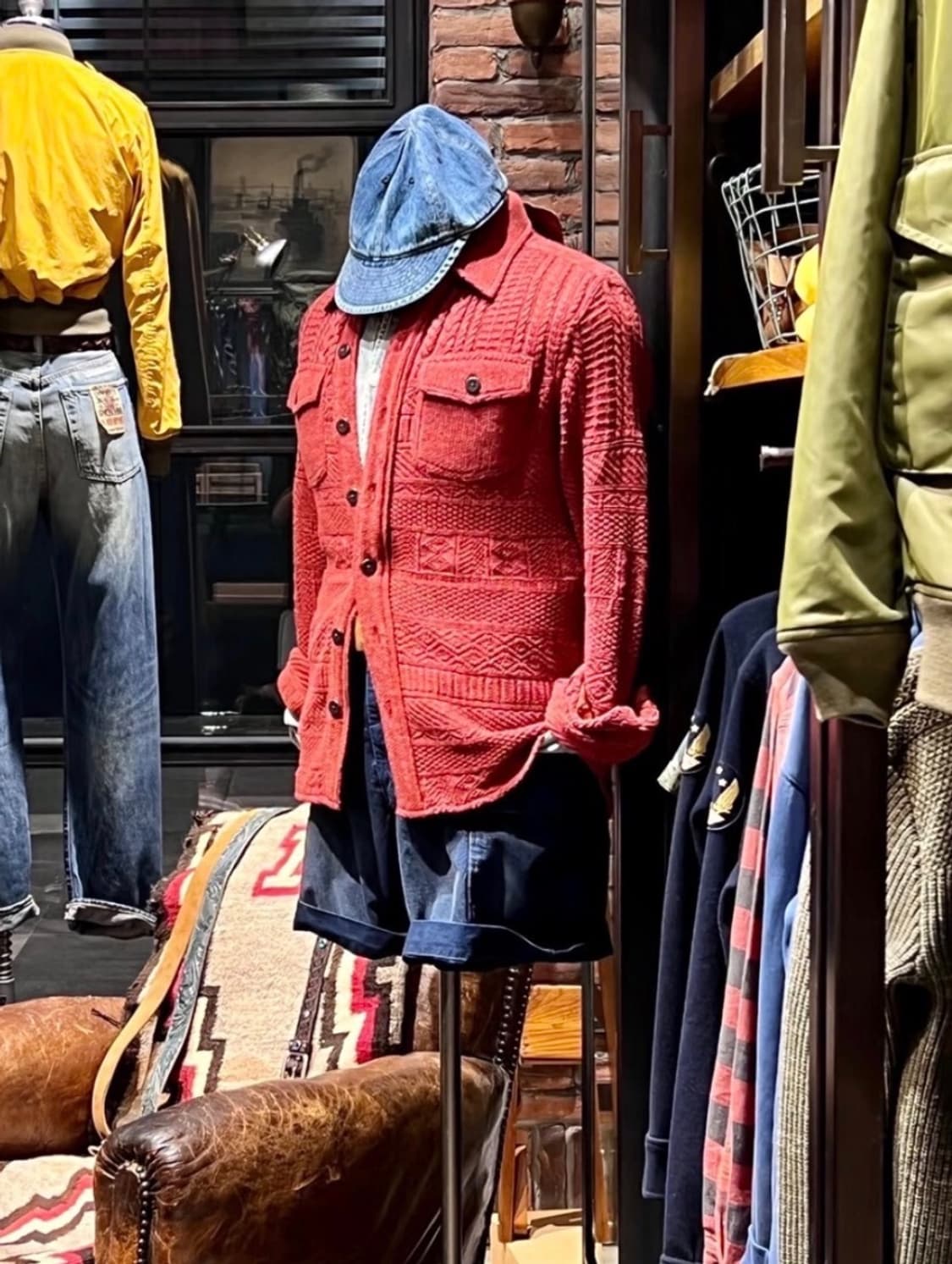 rrl 레드 니트 셔츠 m 상품이미지1