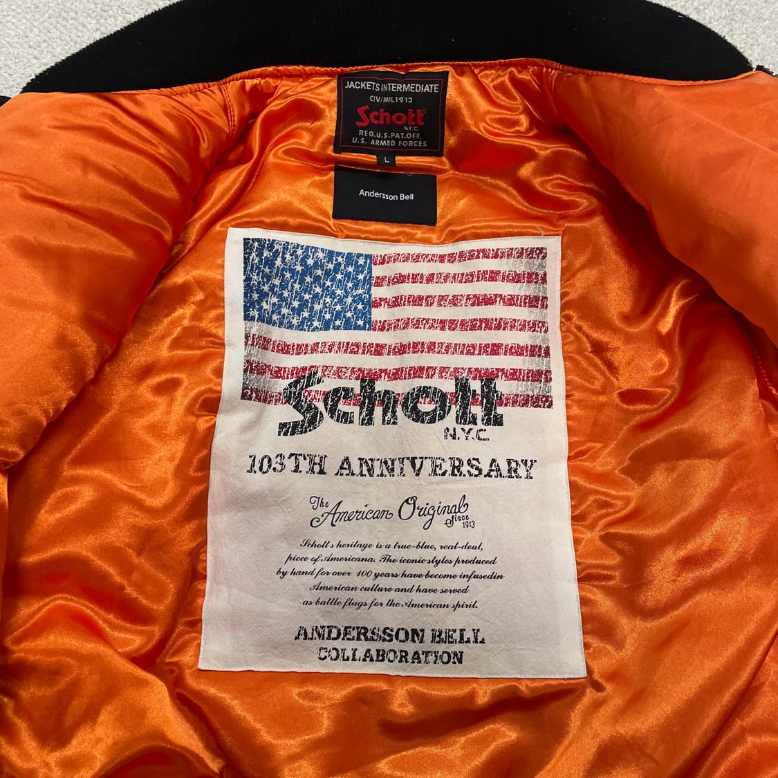 쇼트 x 앤더슨벨 드래곤 자수 ma-1 플라이트 봄버 자켓 블랙 상품이미지6