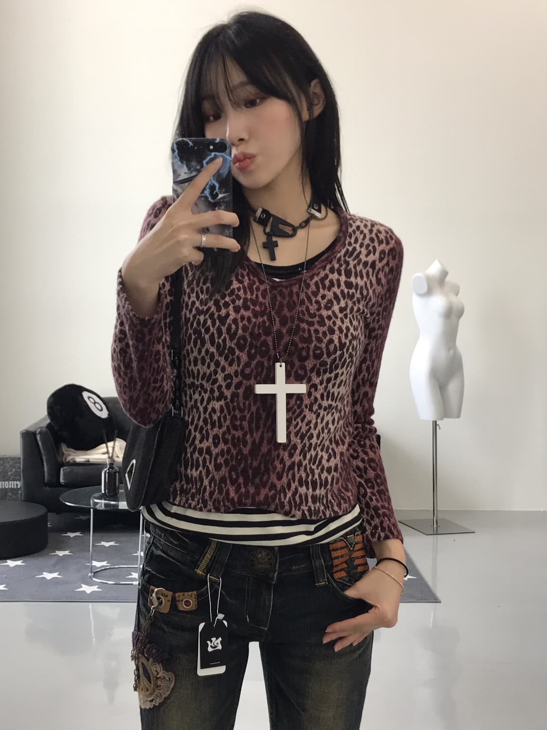 Jpn leopard printing long sleeve 상품이미지1