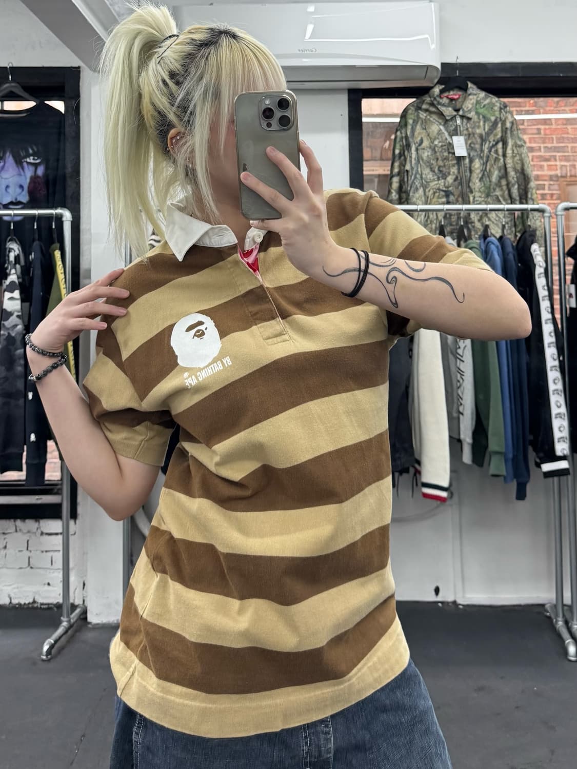 베이프 스트라이프 PK 티셔츠 상품이미지3