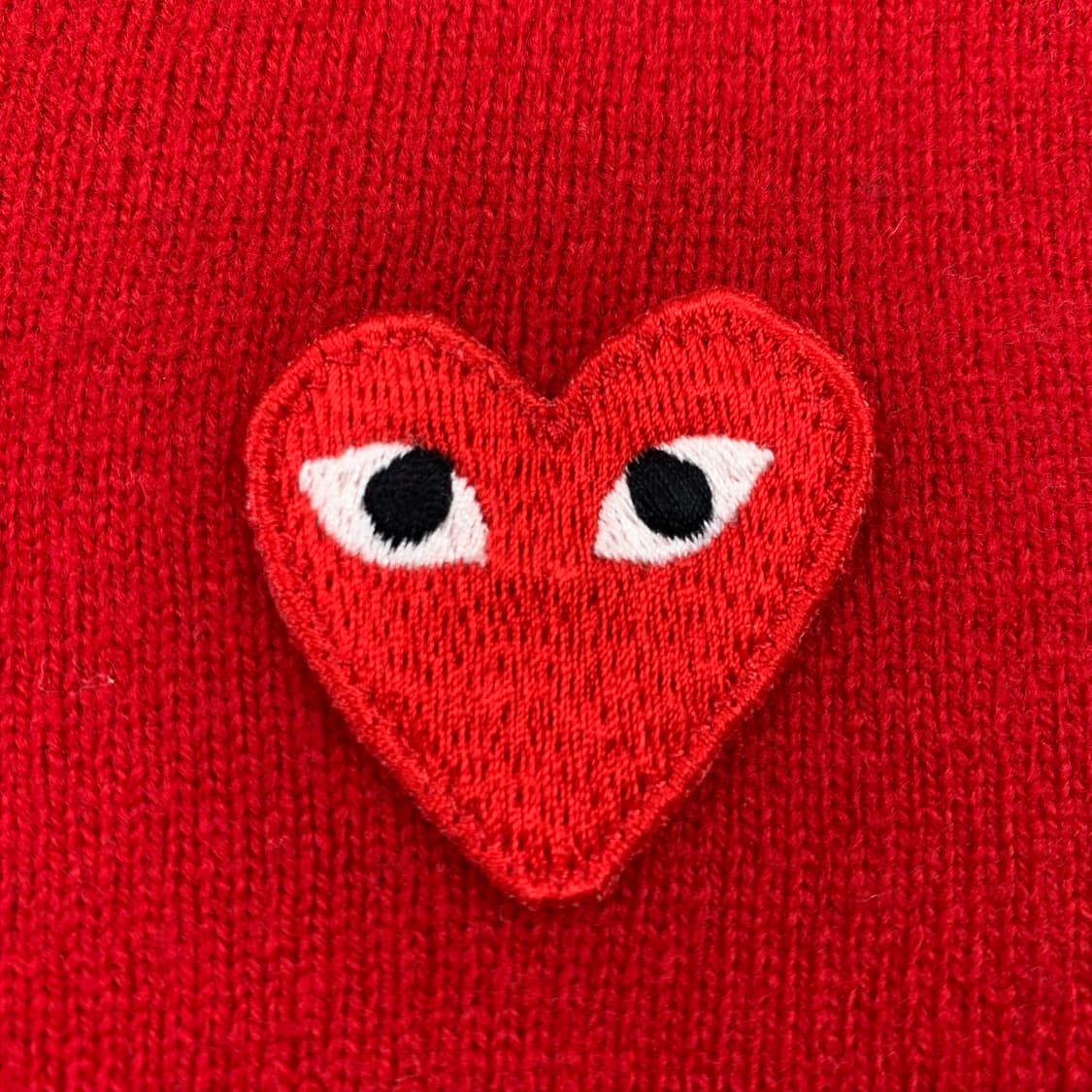 꼼데가르송 하트와펜 브이넥 니트 레드 상품이미지3