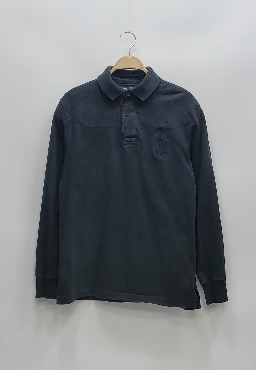 POLO 폴로 랄프로렌 빅포니 빈티지 워싱 럭비 티셔츠 / 남 M 블랙
 상품이미지1