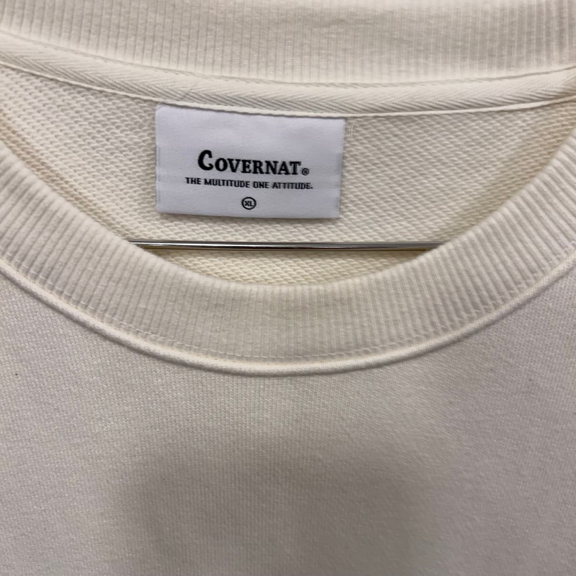 커버낫 백프린팅 헤비코튼 크림 맨투맨 상품이미지3