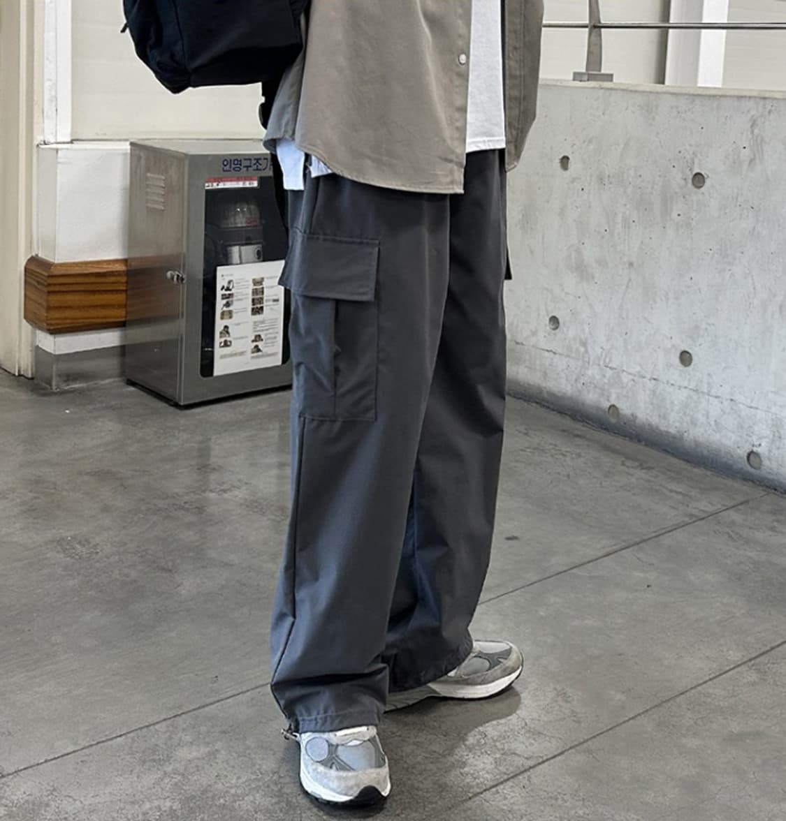 카고 스트링 와이드팬츠 2종 일괄판매 (블랙, 차콜) 상품이미지4