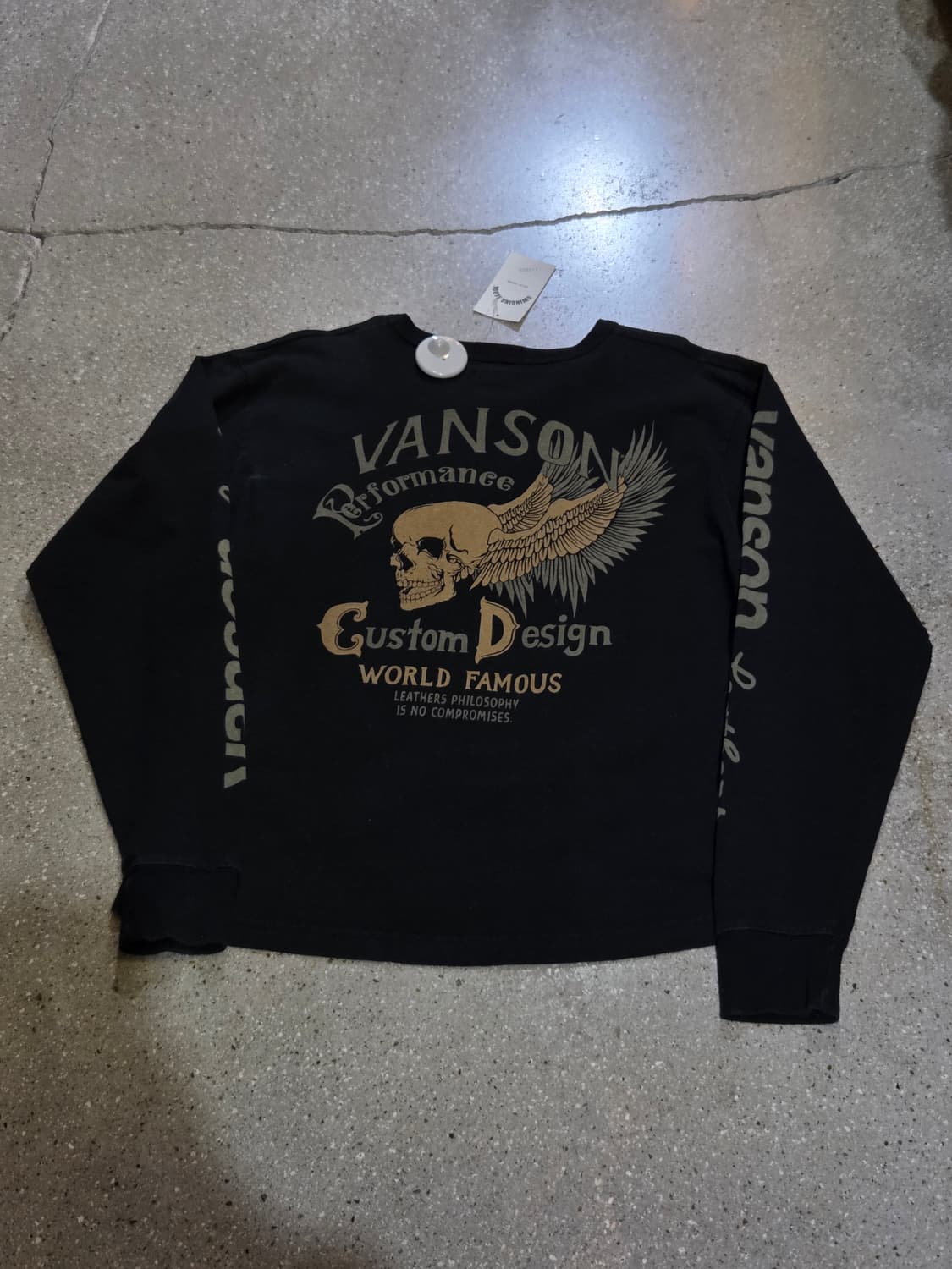 Vanson 밴슨 스컬 해골 블랙 롱슬리브 상품이미지6