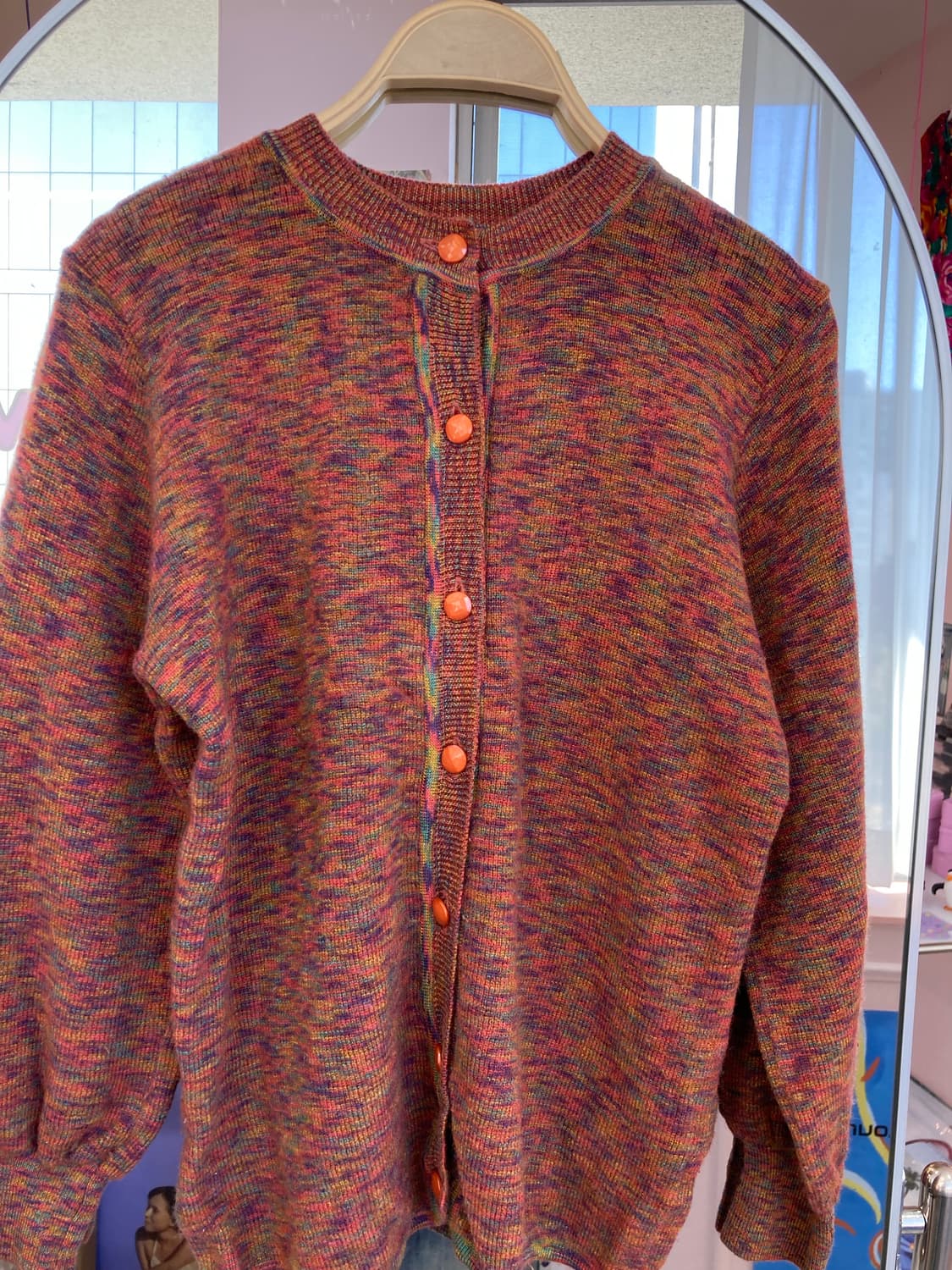 빈티지 레인보우 버튼 가디건 상품이미지2