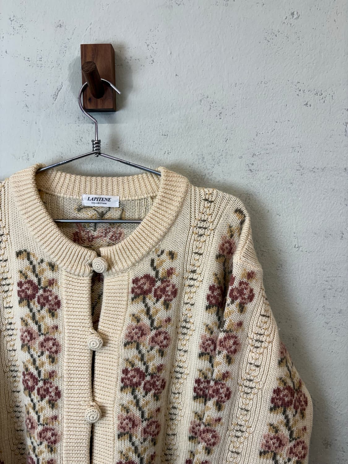 JPN 빈티지 플라워 니트 가디건 상품이미지2