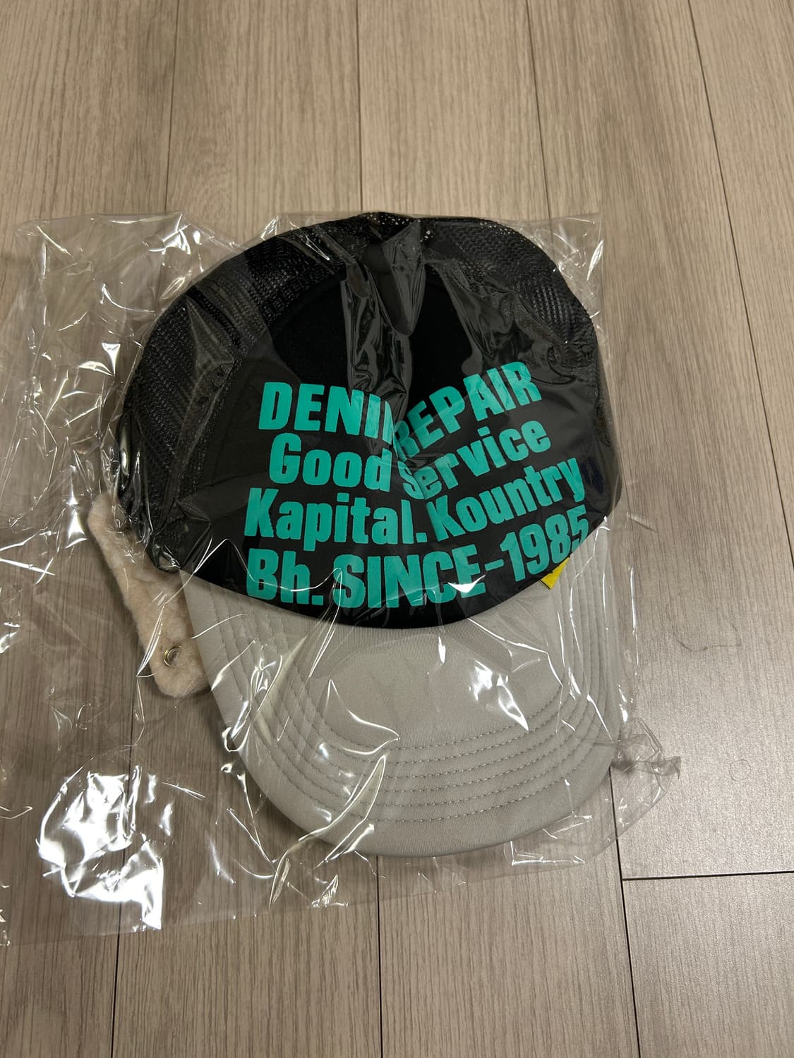 캐피탈 데님 리페어 서비스 럼버 트럭 캡 블랙 그레이 상품이미지2