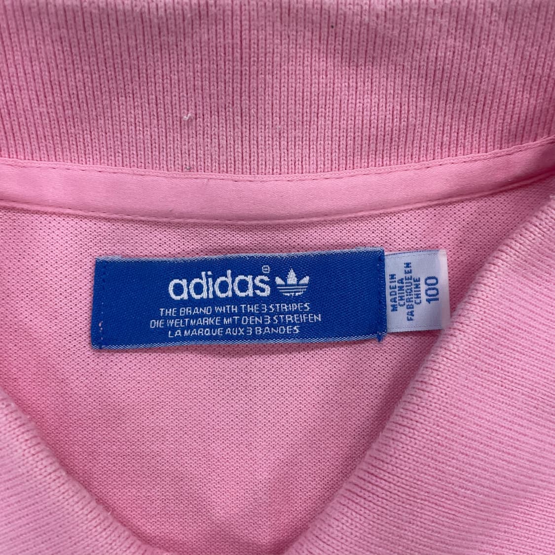 아디다스 불꽃 자수 로고 카라 반팔티 핑크 상품이미지4