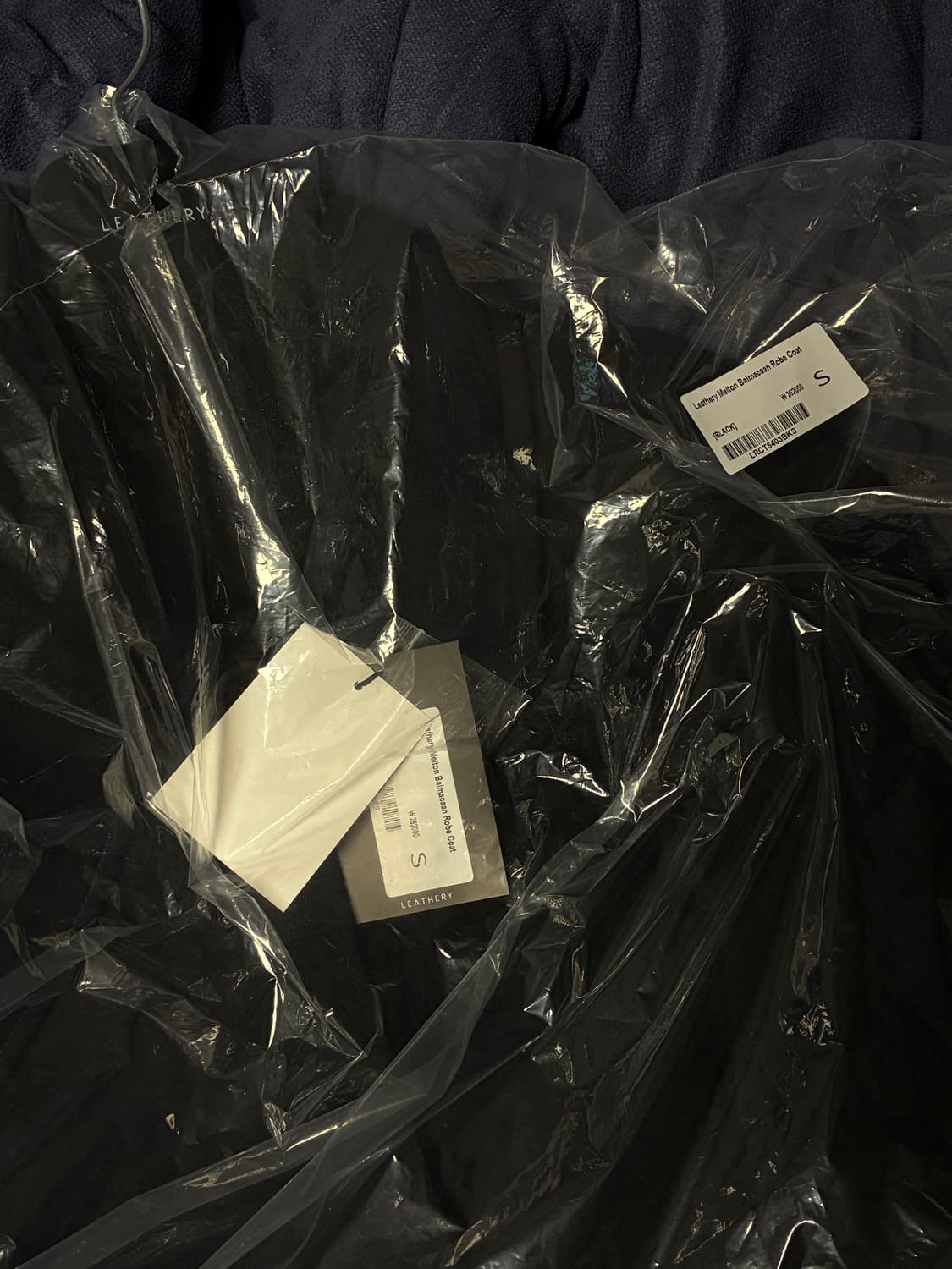 (새상품)(S) [송이송이 PICK] 레더리 캐시미어 발마칸 로브 코트 상품이미지10