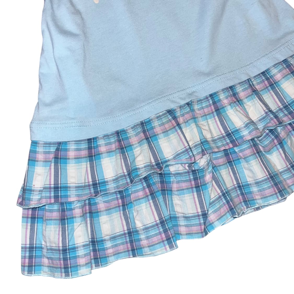 글리터 프린팅 체크스커트 레이어드 반팔 원피스 키치갸루y2k 상품이미지3