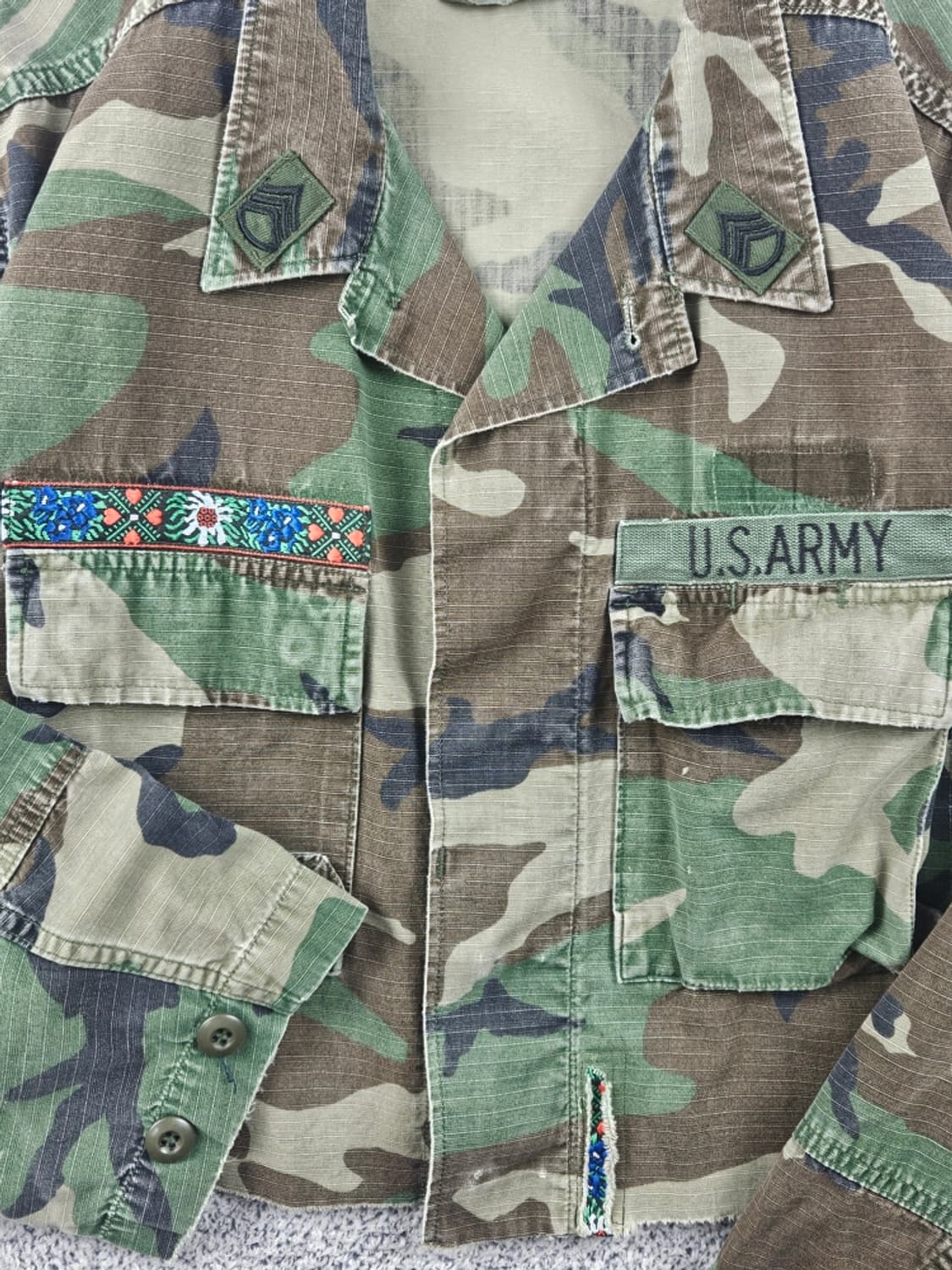 US ARMY 크롭 커스텀 컴뱃 필드 셔츠 ( L추정 ) / 11623 상품이미지7