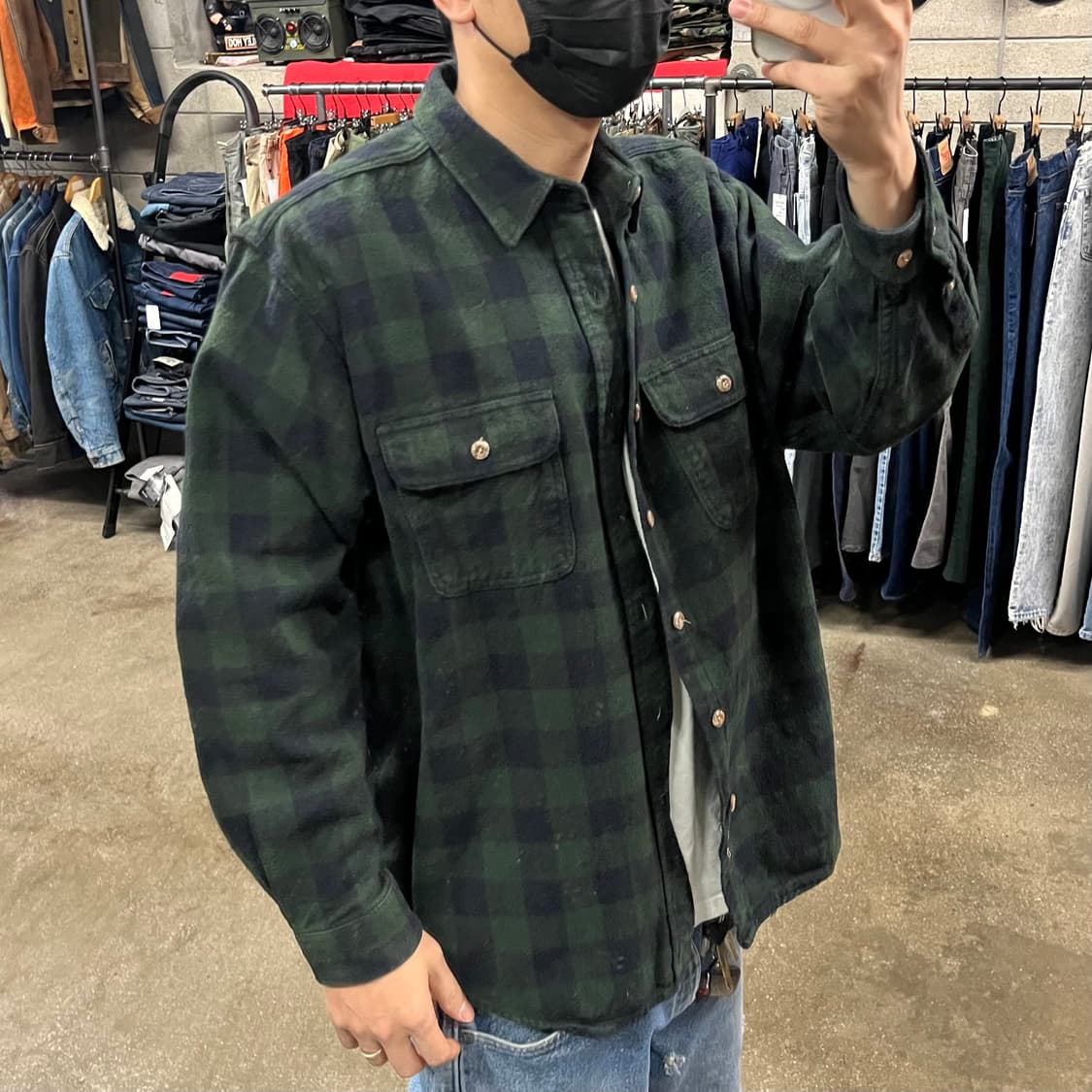빈티지 헤비 코튼 체크 셔츠 (105) 상품이미지7