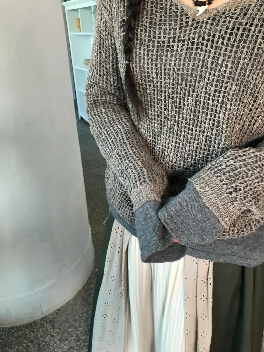 캐시미어 블랜드 그레이 니트 상품이미지5