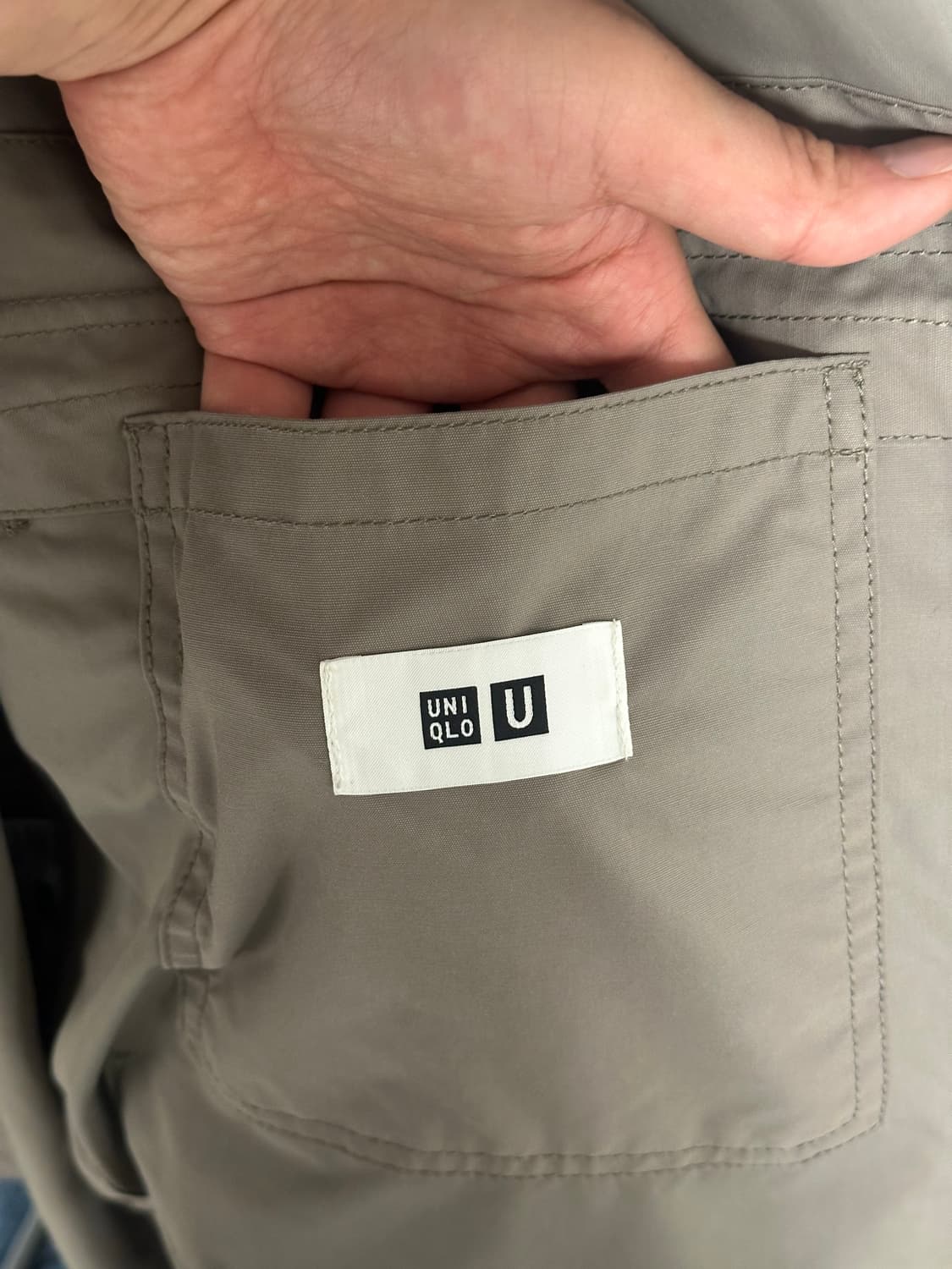 [택포] 유니클로 U 미니멀 후드 롱코트 그레이 XL 상품이미지4