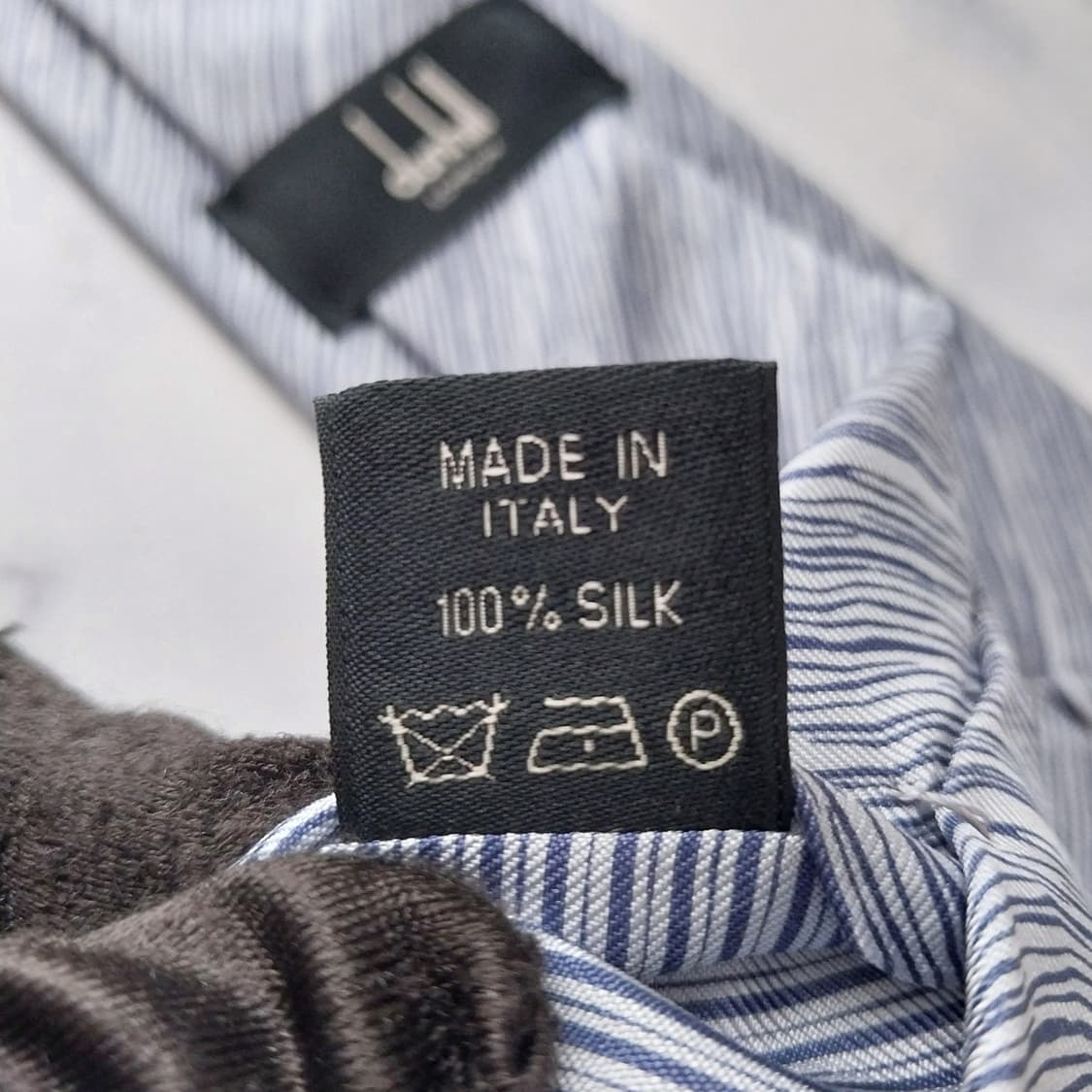 던힐 실크 스트라이프 텍스처 넥타이 7.8cm A+등급 K2027 상품이미지9