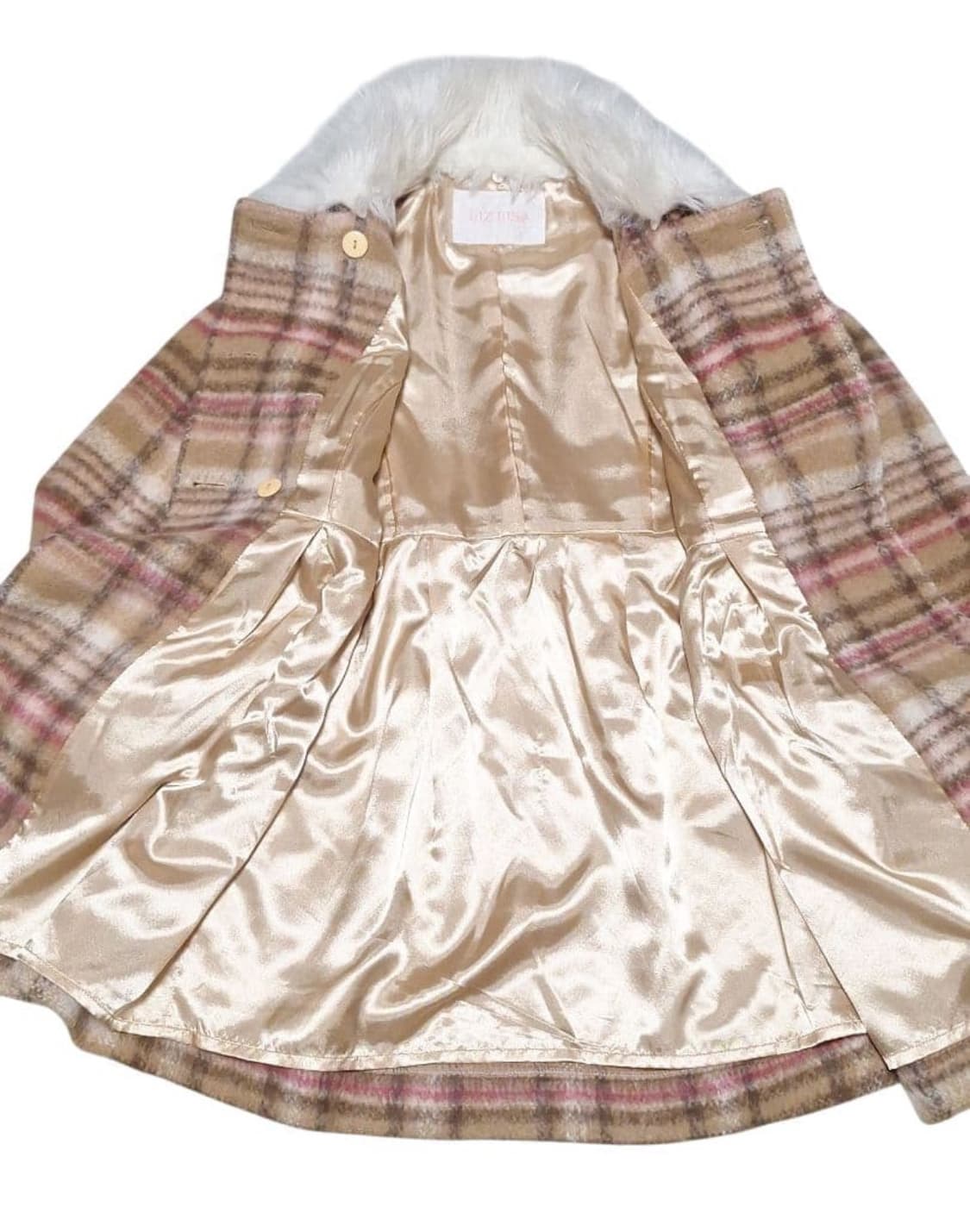 리즈리사 핀터깔 대대장 고전 체크 코트 라떼갸루 모리걸 상품이미지7