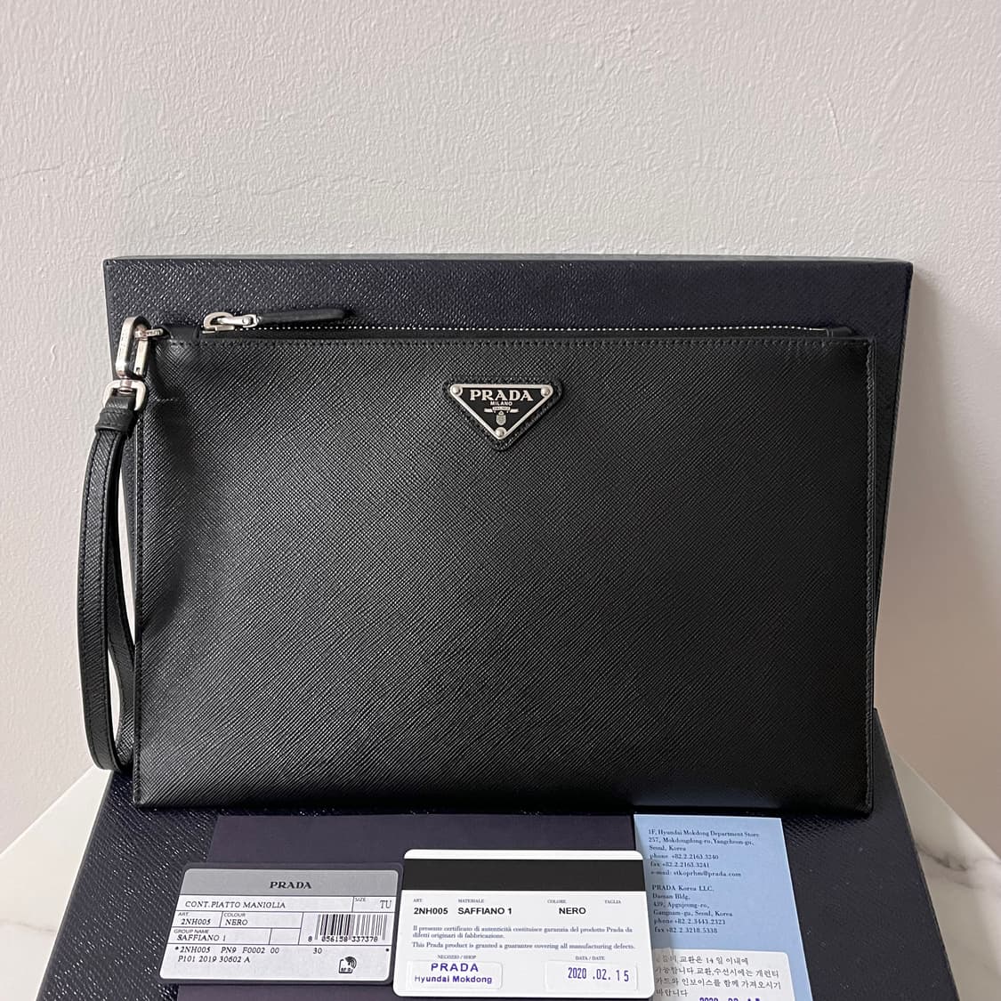 [A급/정품] 프라다 사피아노 클러치백 블랙 2NH005 상품이미지1