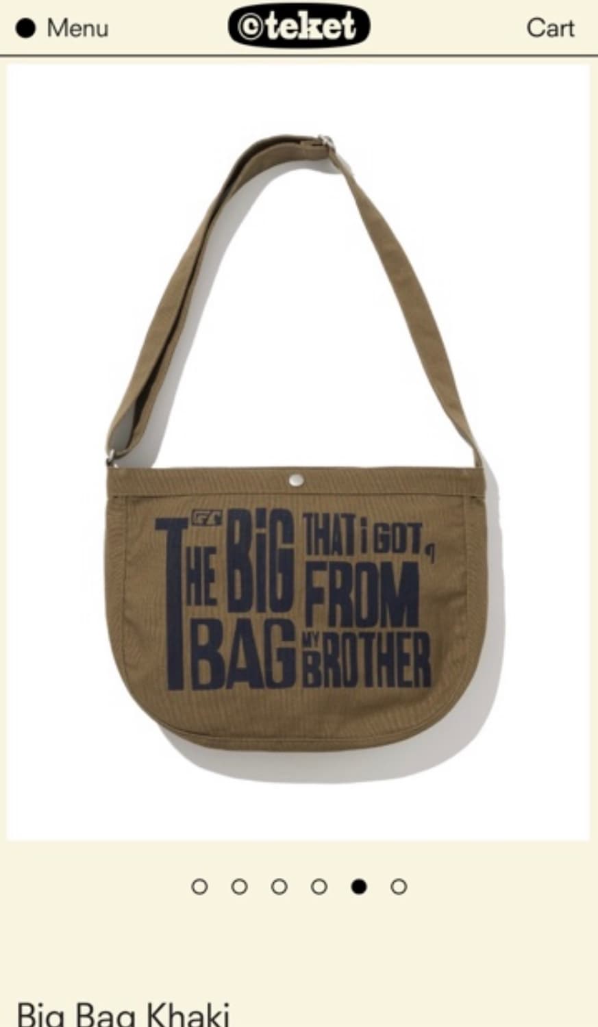 테켓 teket big bag khaki 크로스백 가방 상품이미지1