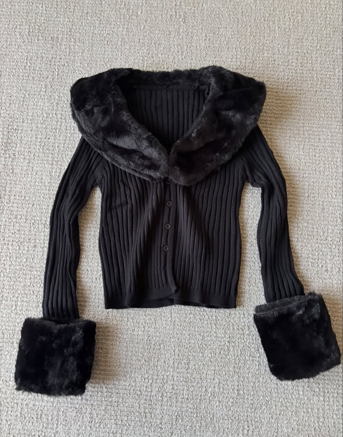 프리지아 퍼트리밍 가디건 (블랙) 상품이미지1