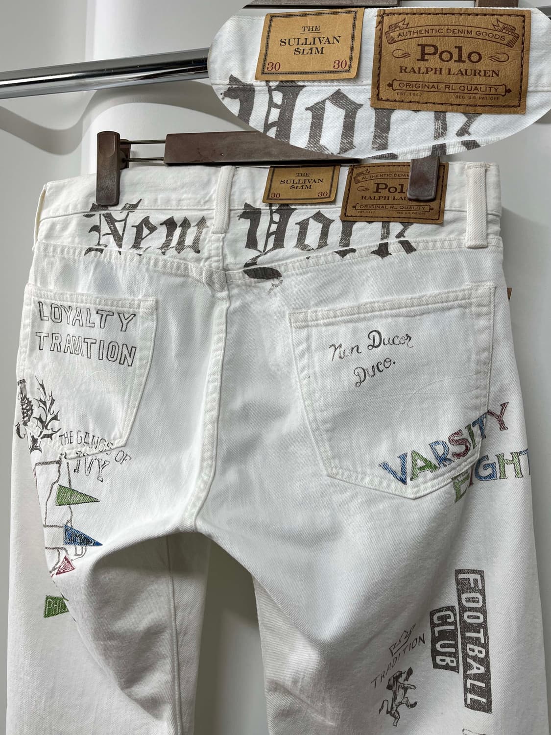 폴로 랄프로렌 그래피티 설리반 화이트 데님 팬츠 신품 상품이미지8